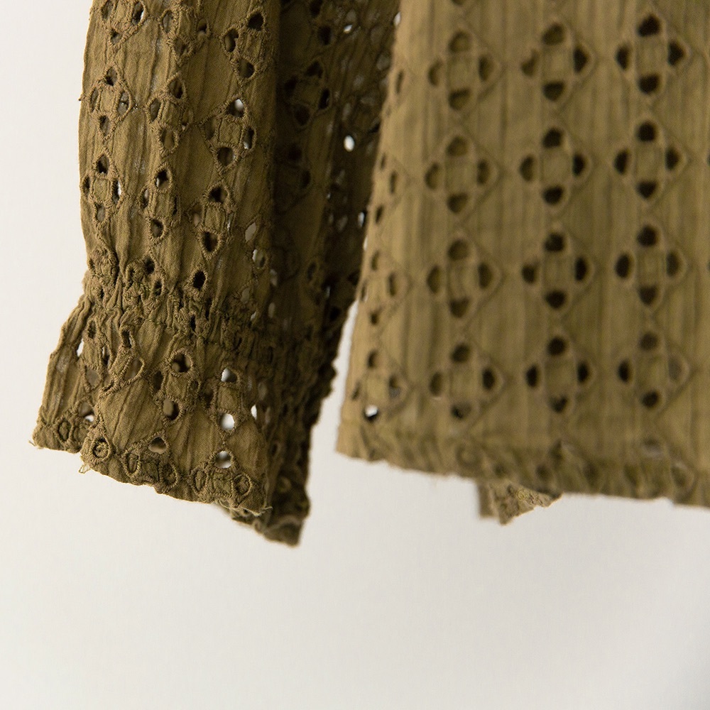 The Odells Olive Eyelet Summer Blouse - Picture 7 of 10